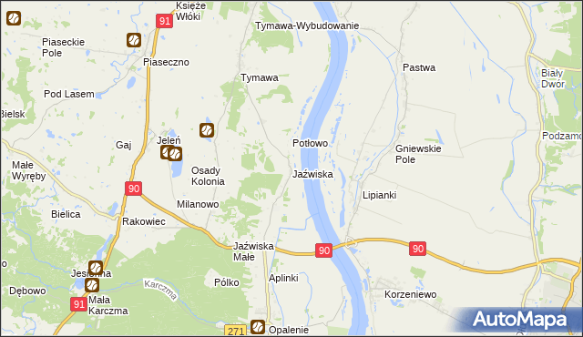 mapa Jaźwiska, Jaźwiska na mapie Targeo