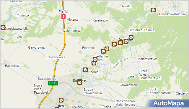 mapa Jedlanka Stara, Jedlanka Stara na mapie Targeo