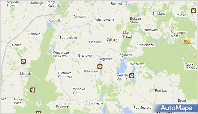 mapa Jegliniec gmina Krasnopol, Jegliniec gmina Krasnopol na mapie Targeo