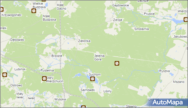 mapa Jelenia Góra gmina Cekcyn, Jelenia Góra gmina Cekcyn na mapie Targeo