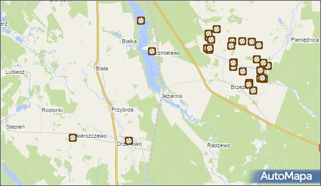 mapa Jeziernik gmina Rzeczenica, Jeziernik gmina Rzeczenica na mapie Targeo