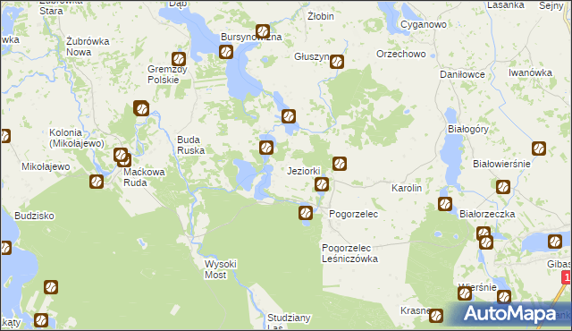 mapa Jeziorki gmina Krasnopol, Jeziorki gmina Krasnopol na mapie Targeo