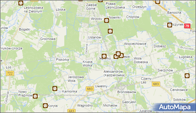 mapa Jeziórko gmina Prażmów, Jeziórko gmina Prażmów na mapie Targeo