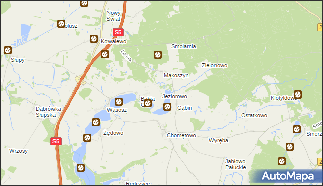 mapa Jeziorowo, Jeziorowo na mapie Targeo