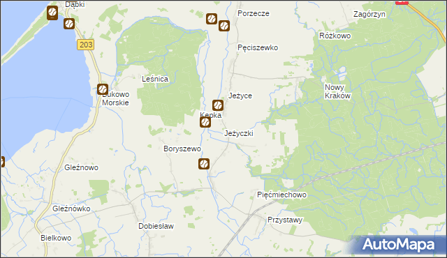 mapa Jeżyczki, Jeżyczki na mapie Targeo