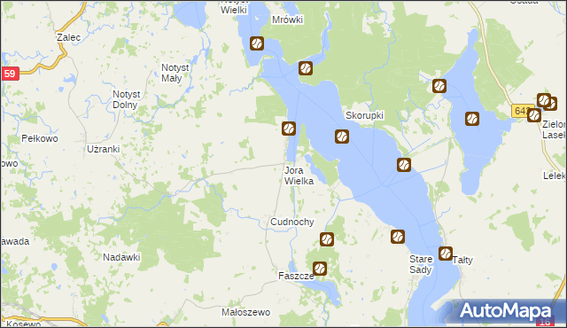 mapa Jora Wielka, Jora Wielka na mapie Targeo