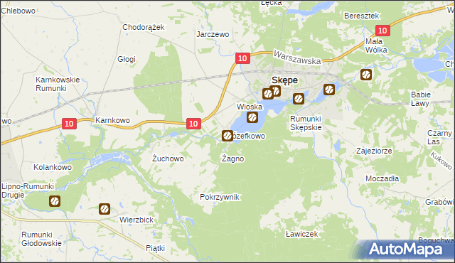 mapa Józefkowo gmina Skępe, Józefkowo gmina Skępe na mapie Targeo