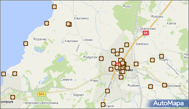 mapa Józefowo gmina Braniewo, Józefowo gmina Braniewo na mapie Targeo