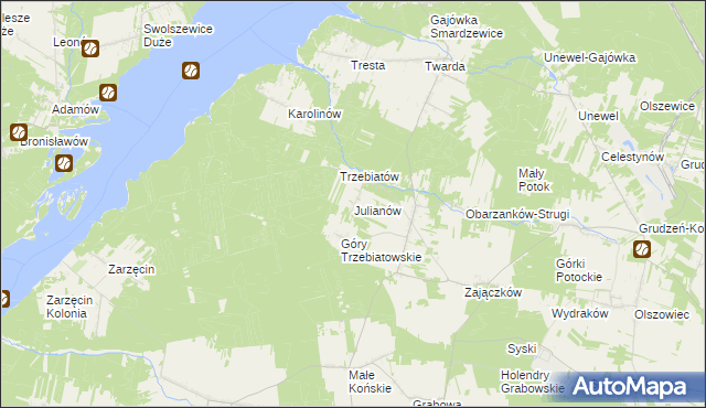 mapa Julianów gmina Mniszków, Julianów gmina Mniszków na mapie Targeo