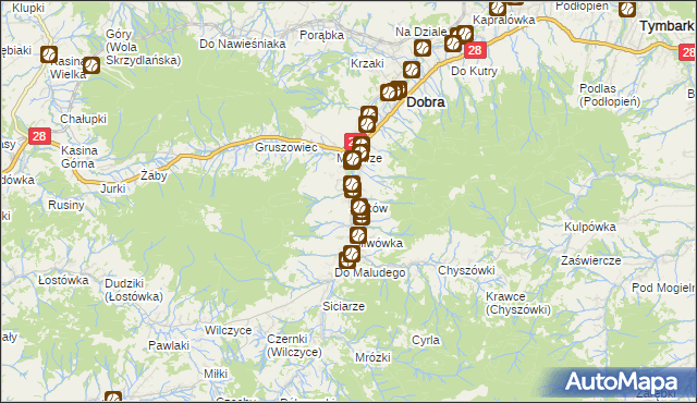 mapa Jurków gmina Dobra, Jurków gmina Dobra na mapie Targeo