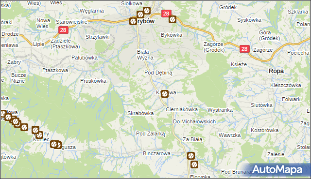 mapa Kąclowa, Kąclowa na mapie Targeo