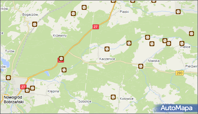 mapa Kaczenice, Kaczenice na mapie Targeo