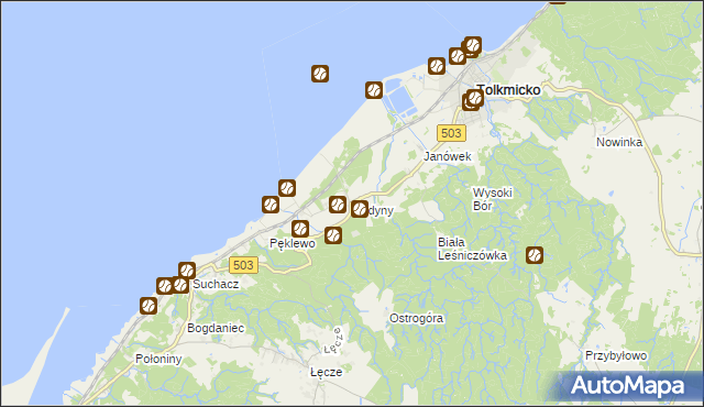 mapa Kadyny, Kadyny na mapie Targeo