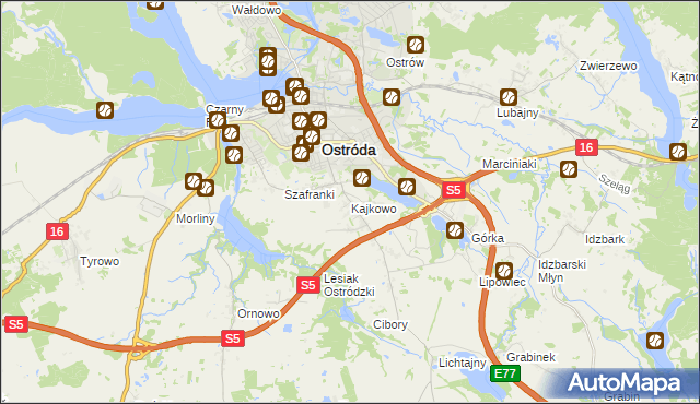 mapa Kajkowo, Kajkowo na mapie Targeo