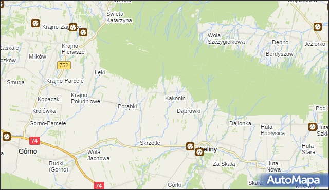 mapa Kakonin, Kakonin na mapie Targeo