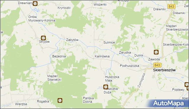 mapa Kalinówka gmina Skierbieszów, Kalinówka gmina Skierbieszów na mapie Targeo