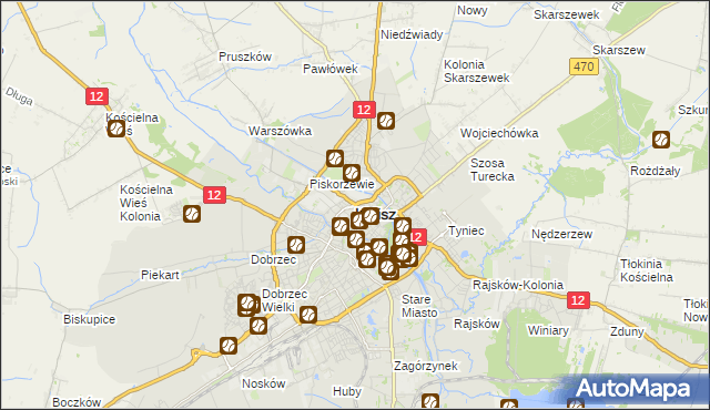 mapa Kalisza, Kalisz na mapie Targeo