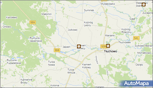 mapa Kamień Kmiecy, Kamień Kmiecy na mapie Targeo