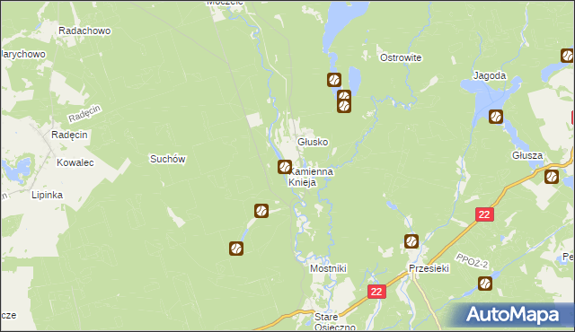 mapa Kamienna Knieja, Kamienna Knieja na mapie Targeo