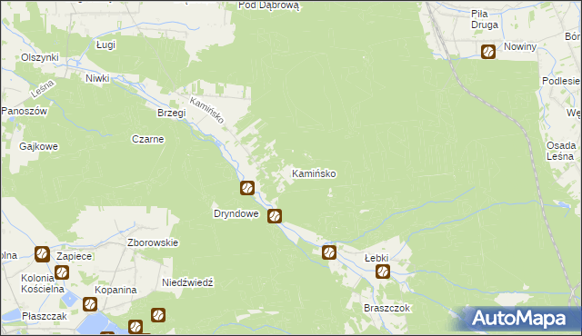 mapa Kamińsko gmina Przystajń, Kamińsko gmina Przystajń na mapie Targeo