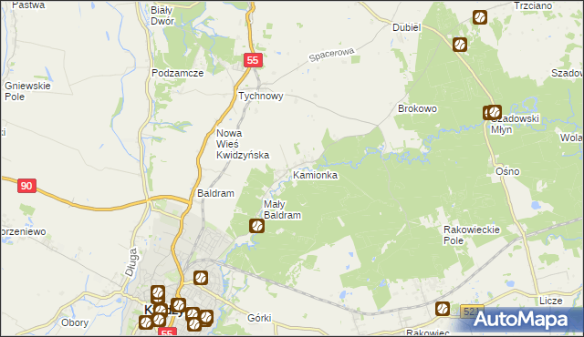 mapa Kamionka gmina Kwidzyn, Kamionka gmina Kwidzyn na mapie Targeo