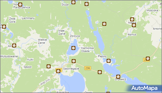 mapa Kamionka Osada, Kamionka Osada na mapie Targeo