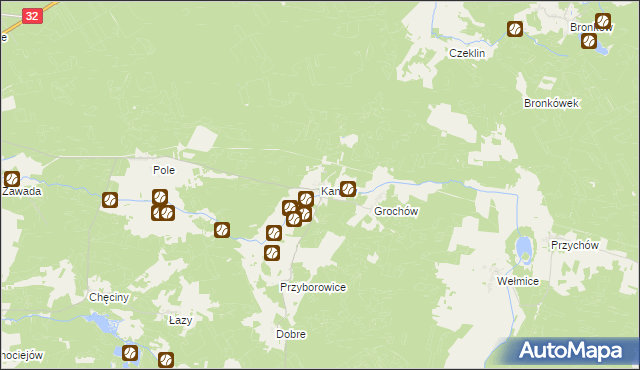 mapa Kaniów gmina Gubin, Kaniów gmina Gubin na mapie Targeo