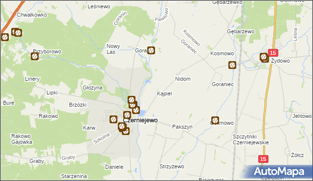 mapa Kąpiel gmina Czerniejewo, Kąpiel gmina Czerniejewo na mapie Targeo