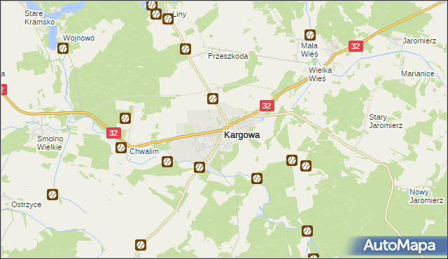 mapa Kargowa, Kargowa na mapie Targeo