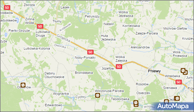 mapa Karolew gmina Pniewy, Karolew gmina Pniewy na mapie Targeo