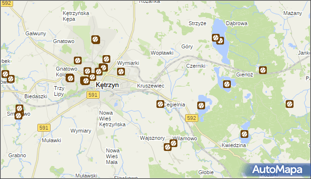 mapa Karolewo gmina Kętrzyn, Karolewo gmina Kętrzyn na mapie Targeo