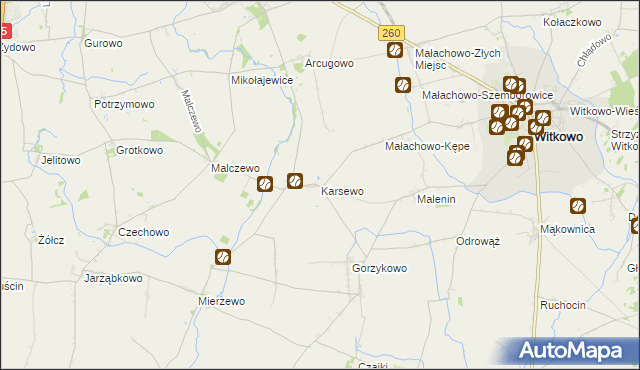 mapa Karsewo, Karsewo na mapie Targeo