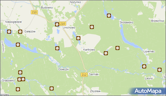 mapa Kartkowo, Kartkowo na mapie Targeo