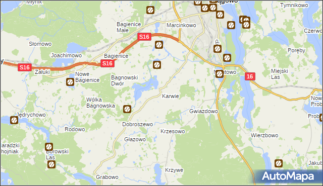 mapa Karwie gmina Mrągowo, Karwie gmina Mrągowo na mapie Targeo