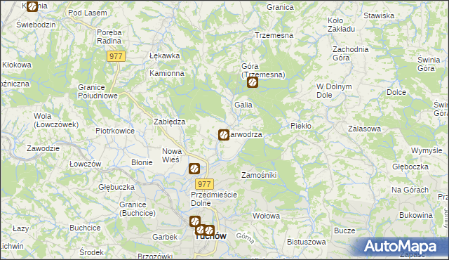 mapa Karwodrza, Karwodrza na mapie Targeo