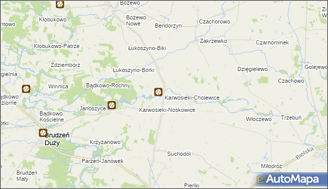 mapa Karwosieki-Cholewice, Karwosieki-Cholewice na mapie Targeo