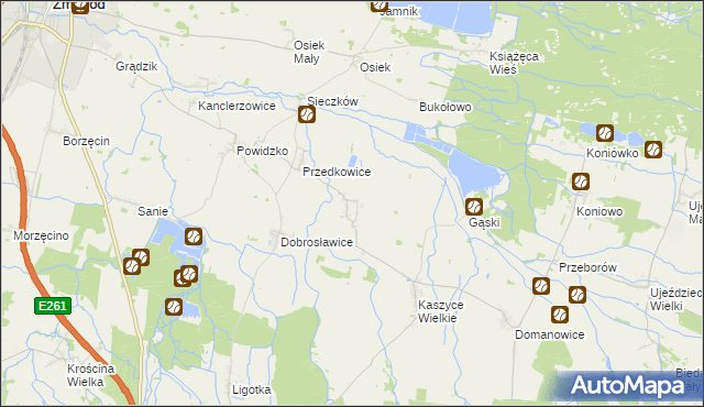 mapa Kaszyce Milickie, Kaszyce Milickie na mapie Targeo