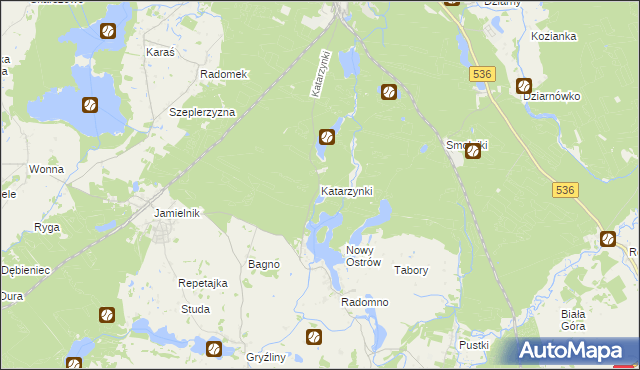 mapa Katarzynki gmina Iława, Katarzynki gmina Iława na mapie Targeo
