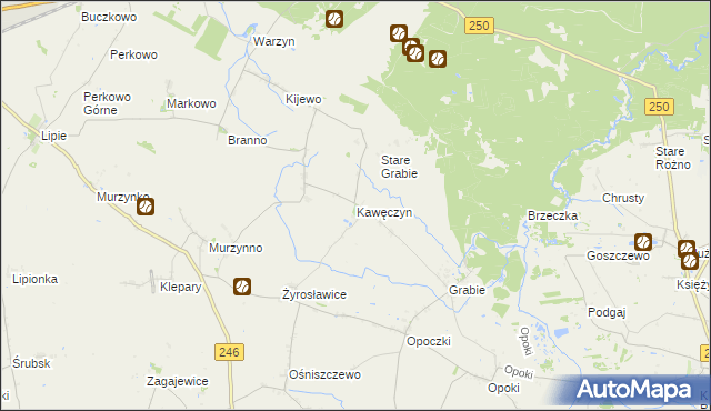 mapa Kawęczyn gmina Gniewkowo, Kawęczyn gmina Gniewkowo na mapie Targeo