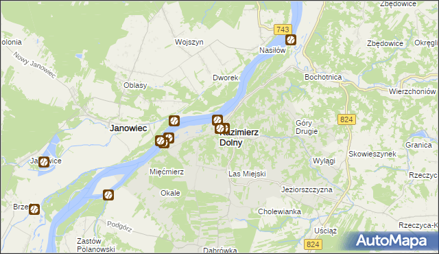 mapa Kazimierz Dolny, Kazimierz Dolny na mapie Targeo