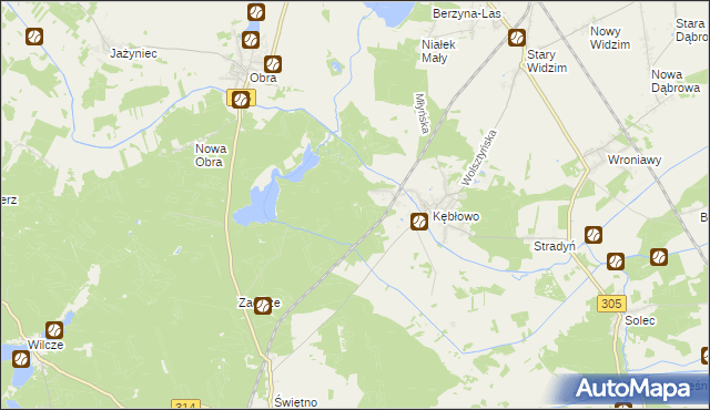 mapa Kębłowo Leśniczówka, Kębłowo Leśniczówka na mapie Targeo