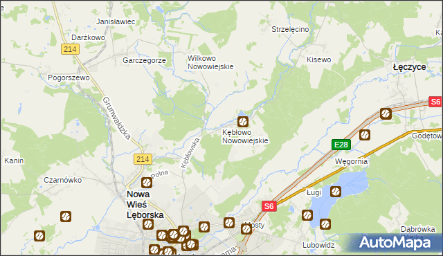 mapa Kębłowo Nowowiejskie, Kębłowo Nowowiejskie na mapie Targeo