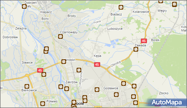 mapa Kępa gmina Łubniany, Kępa gmina Łubniany na mapie Targeo