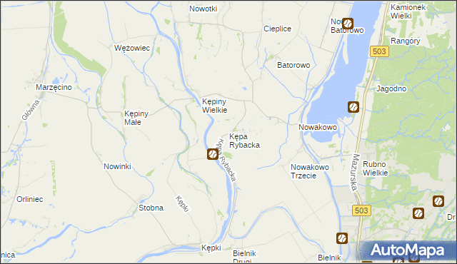 mapa Kępa Rybacka, Kępa Rybacka na mapie Targeo