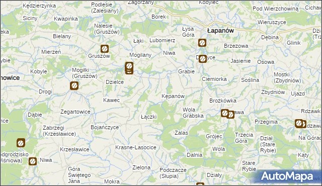 mapa Kępanów, Kępanów na mapie Targeo