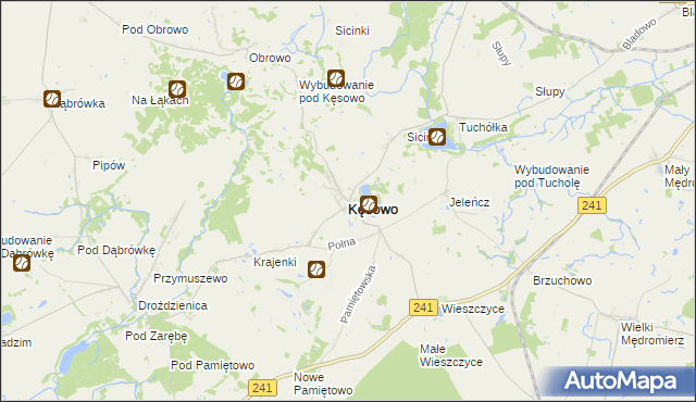 mapa Kęsowo, Kęsowo na mapie Targeo