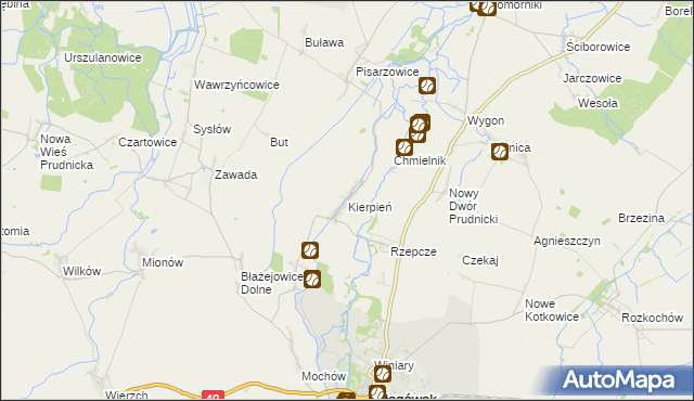 mapa Kierpień, Kierpień na mapie Targeo