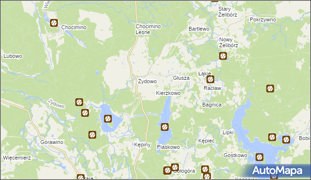 mapa Kierzkowo gmina Polanów, Kierzkowo gmina Polanów na mapie Targeo