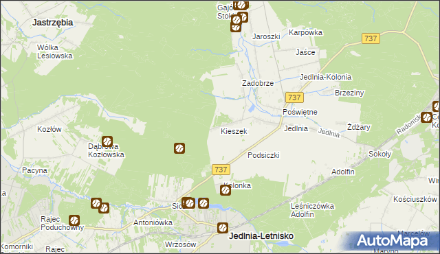 mapa Kieszek, Kieszek na mapie Targeo