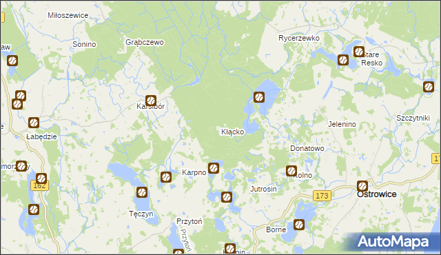 mapa Kłącko, Kłącko na mapie Targeo